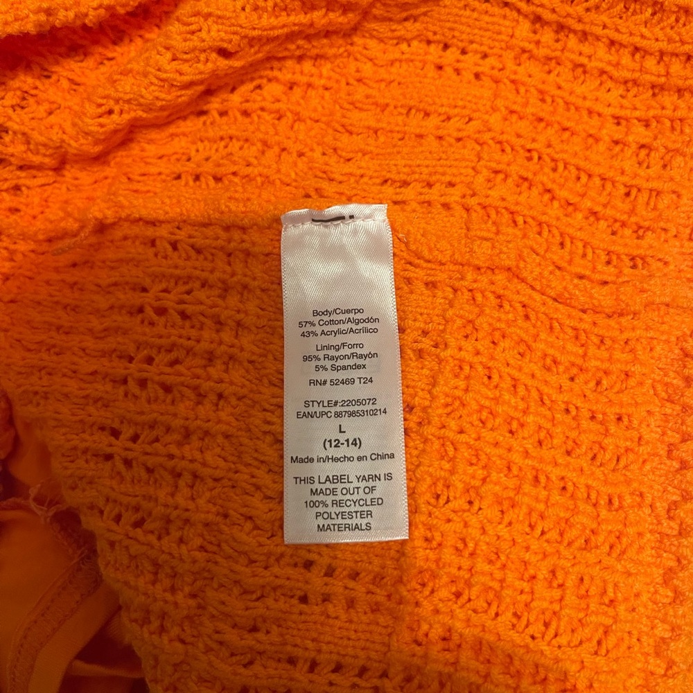 Scoop NWT Orange Knit Sweater Dress. Size 12-14 - Picture 11 of 15